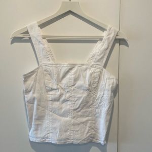 Vince linen square neck crop top